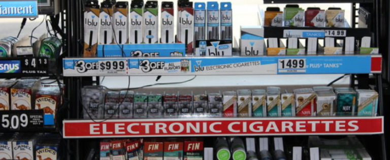 Vaping products on store shelves
