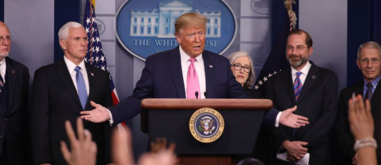 President Trump at news conference with reporters