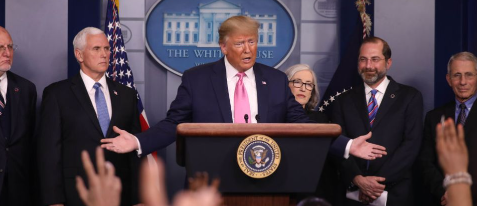 President Trump at news conference with reporters
