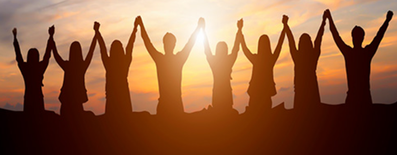 group holding hands