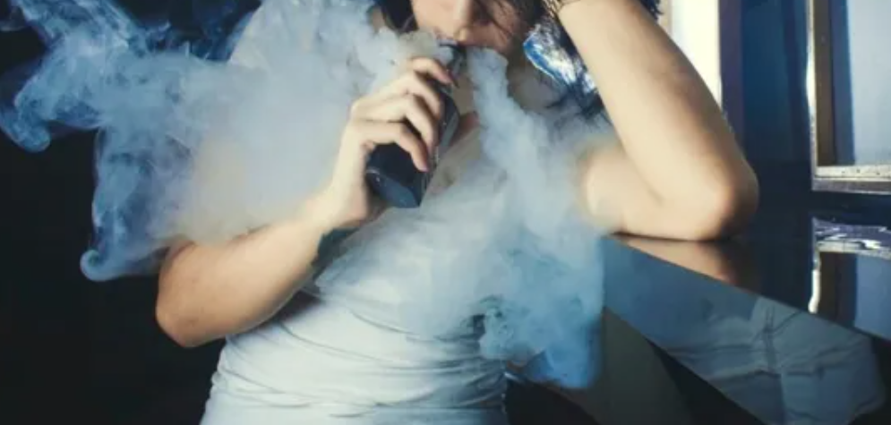 adult female vaping
