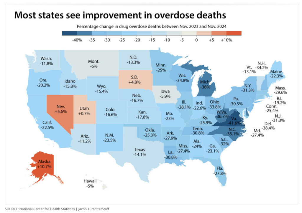 2024 opioid overdose deaths by state