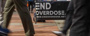 signage to end overdoses at a college campus