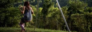 teenaged girl on a swing
