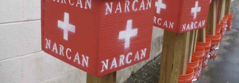 image of Narcan dispensing boxes