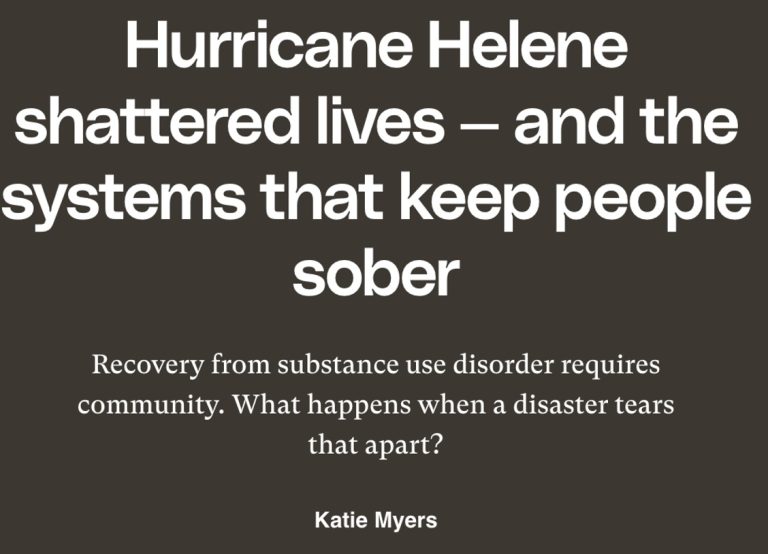 Headline for story describing effects of Hurricane Helene